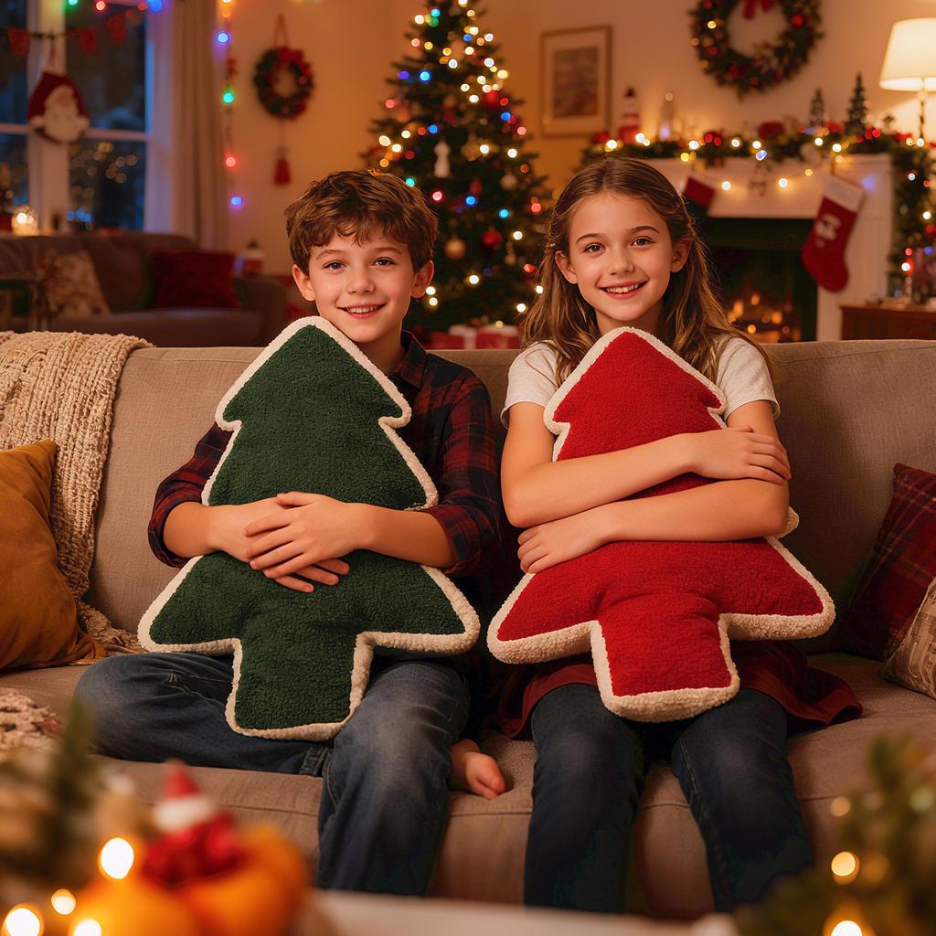 Pluszowe poduszki do rzucania w kształcie choinki, do salonu domowego, na sofę, poduszki i poduszki dekoracyjne na atmosferę świąteczną