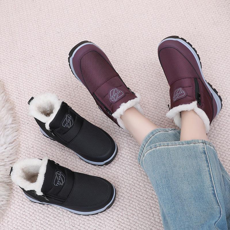 Boots Women's New Winter Non-slip One-pedal Cotton Boots Are Not Tired Women's Shoes Fleece Thickened Comfortable Snow Boots