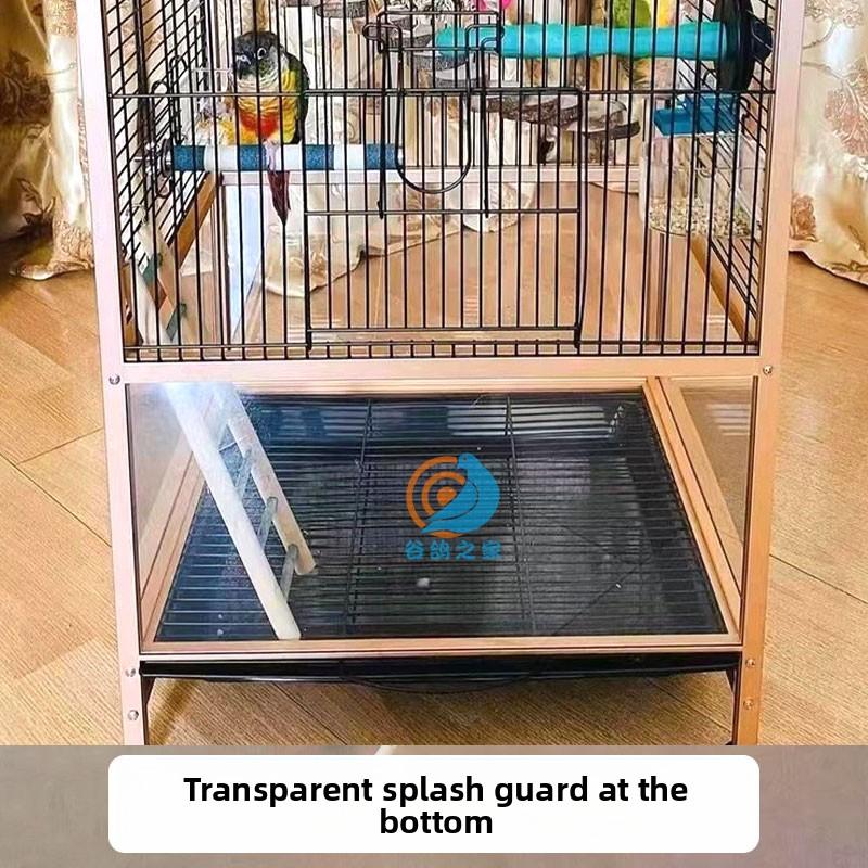 Luxury Parrot Cage Anti-Splash Design Aviary Villa with Bathing Area Spacious Bird House for Cockatiels Home Flight Habitat