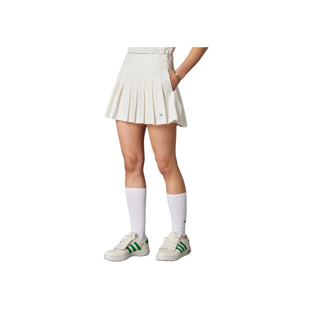 Adidas Originals SS25 Pleated Skort Fashion Soft Comfortable Versatile Casual Skirt Women Skirts Chalk-White JC6769