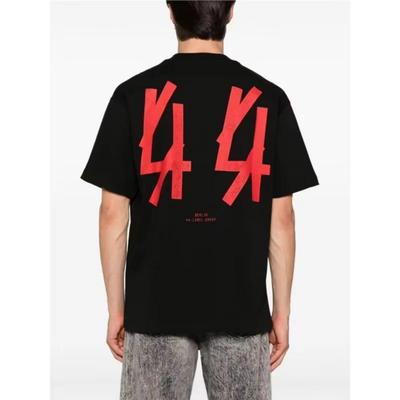 2025 44 Label Group Cotton Hip Hop T-Shirt Men's Women's Crew Neck Short Sleeve External Decoration Patch T-Shirt