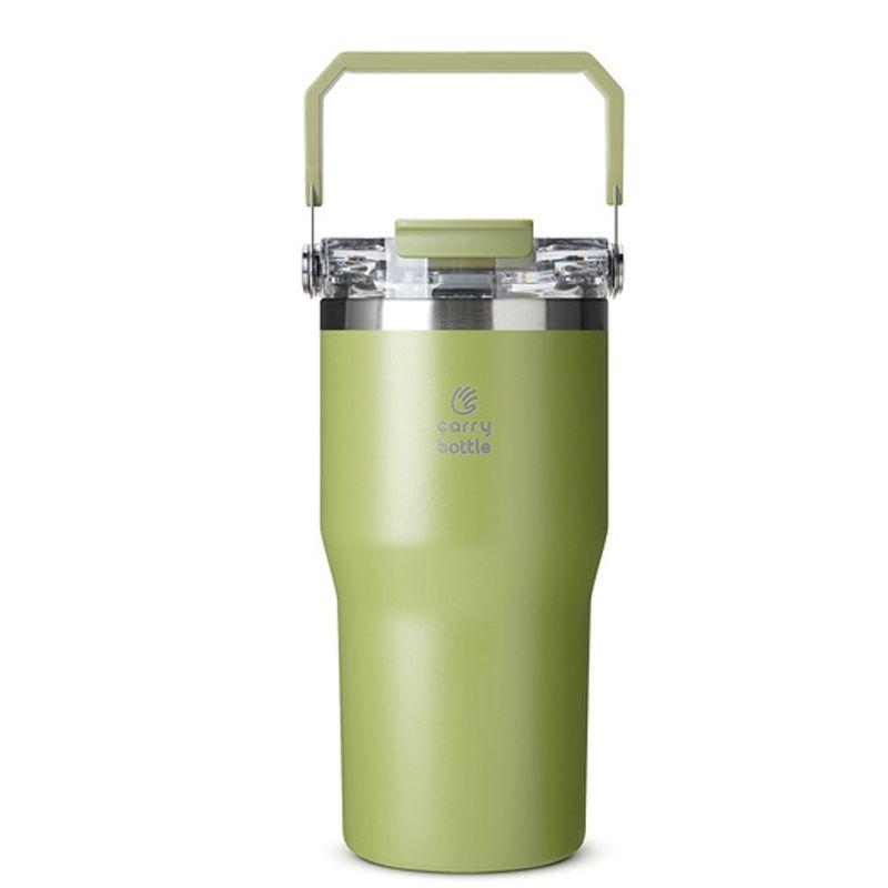 CARRY BOTTLE Dual Flow Top Handle Straw Tumbler 630ml Vacuum Stainless 2-in-1 Bottle Stainless Tumbler