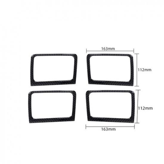 4Pcs Carbon Fiber Door Handle Bowl Panel Frame Cover For Dodge Ram 1500 2009-12