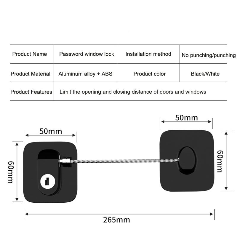 New Digital Password Limit Positioning Combination Lock Baby Safety Children Protection Sliding Closet Window Safety Fridge Lock