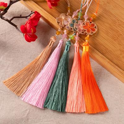Porte-clés en Polyester, breloques, perles, fleur de pêche, pendentif mille feuilles, 1 pièce