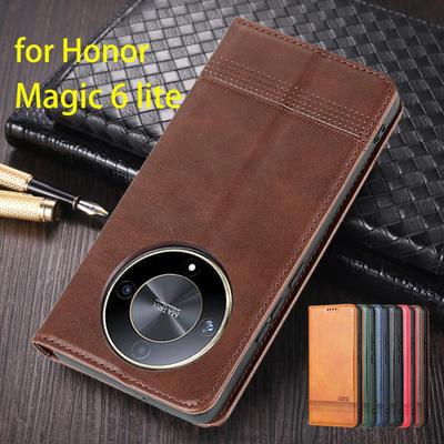 Deluxe Magnetic Adsorption Leather Case for Huawei Honor Magic6 Lite /Magic 6 Lite 6.78" Flip Cover Protective Case Fundas Coque