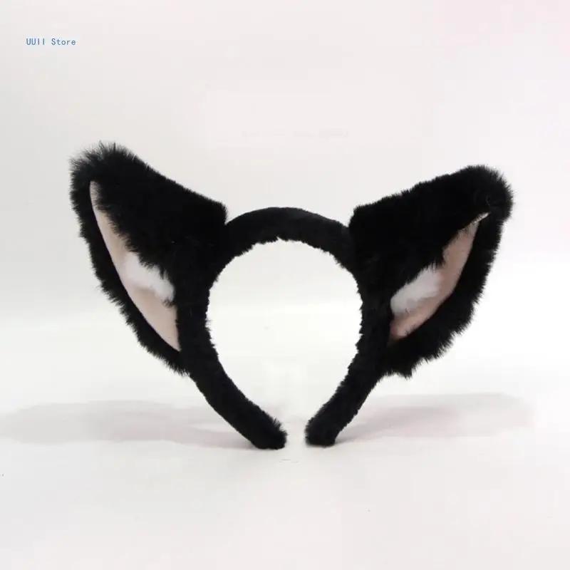 Ručně vyrobená čelenka s psími oušky Psí holčičky Cosplay doplňky Uši Fursuit Maškarní Halloweenská Cosplay párty