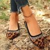 Fashion Soft and Comfortable Women's Flat Shoes Classic Pointed Toe Ladies Leopard Print Shoes Women Work Shoes Comfortable for Work