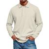 Men's Casual Style Solid Color Loose  Shirt Long-sleeved Top