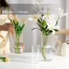 6pcs Ribbed Glass Candle Holder Cylinder Candle Holders for Pillar Candles Clear Hurricane Candle Holder Decorative Floating Candle Vases