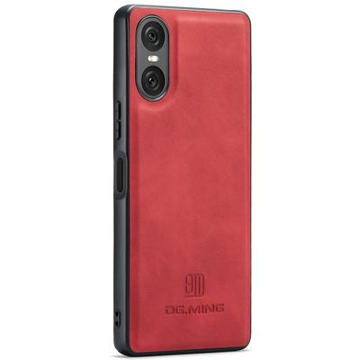 DG.MING For Sony Xperia 10 VI Case PU Leather+PC+TPU Hybrid Phone Cover