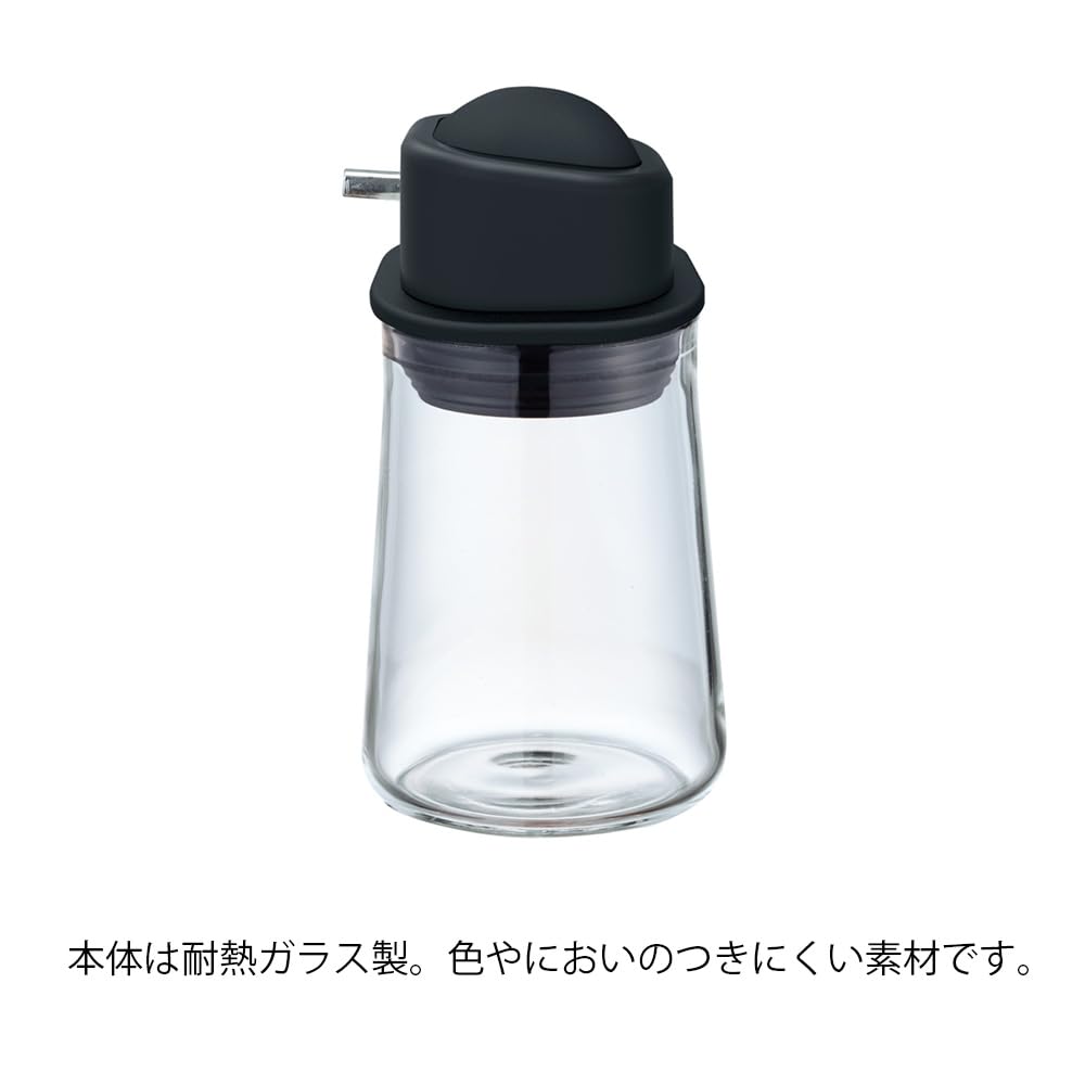 HARIO Soy Sauce Dispenser, One-Push Type, 80ml, Black, SYO-100-B
