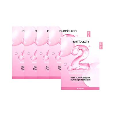 Nr. 2 Rose PDRN Kollagen Aufpolsternde Maske Strahlend Straffend 33ml 5 Blatt