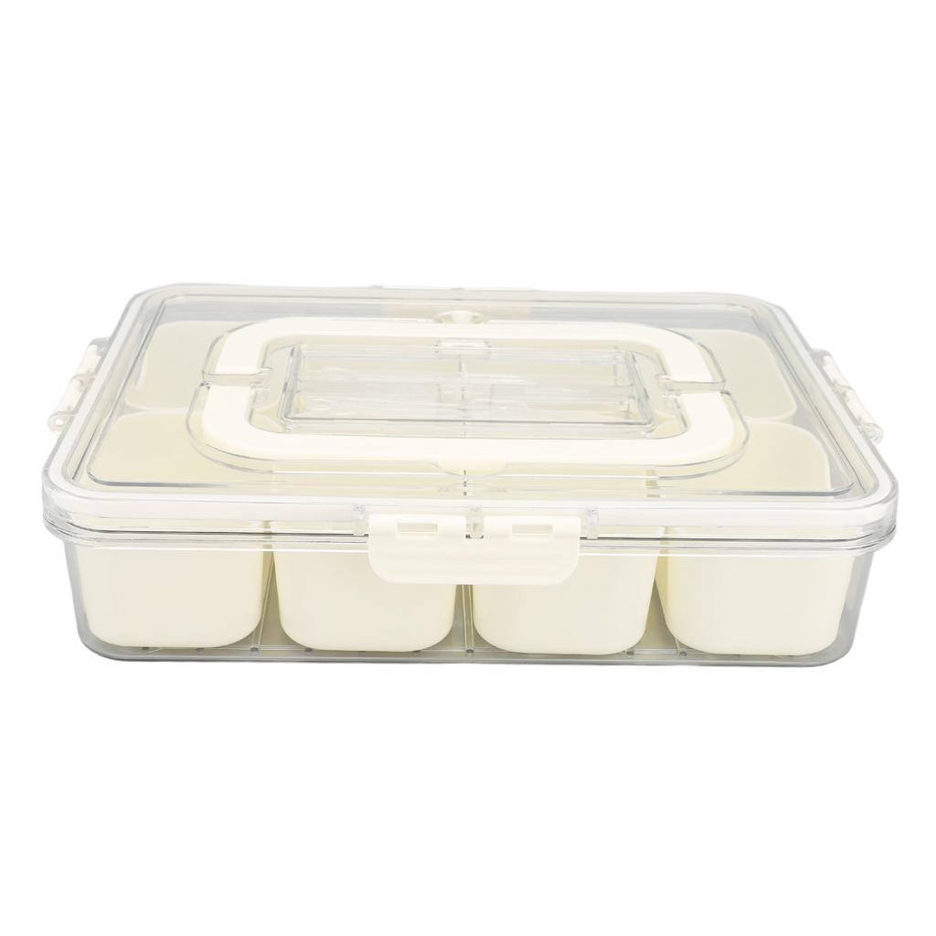 Tragbarer Snackle Box Behälter 8 Fächer Klare Snackplatten Unterteilte Servierplatte mit Deckel und