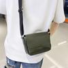 Solid Color Men's Messenger Bag Square Crossbody Bag Fashion PU Leather Shoulder Bag Office