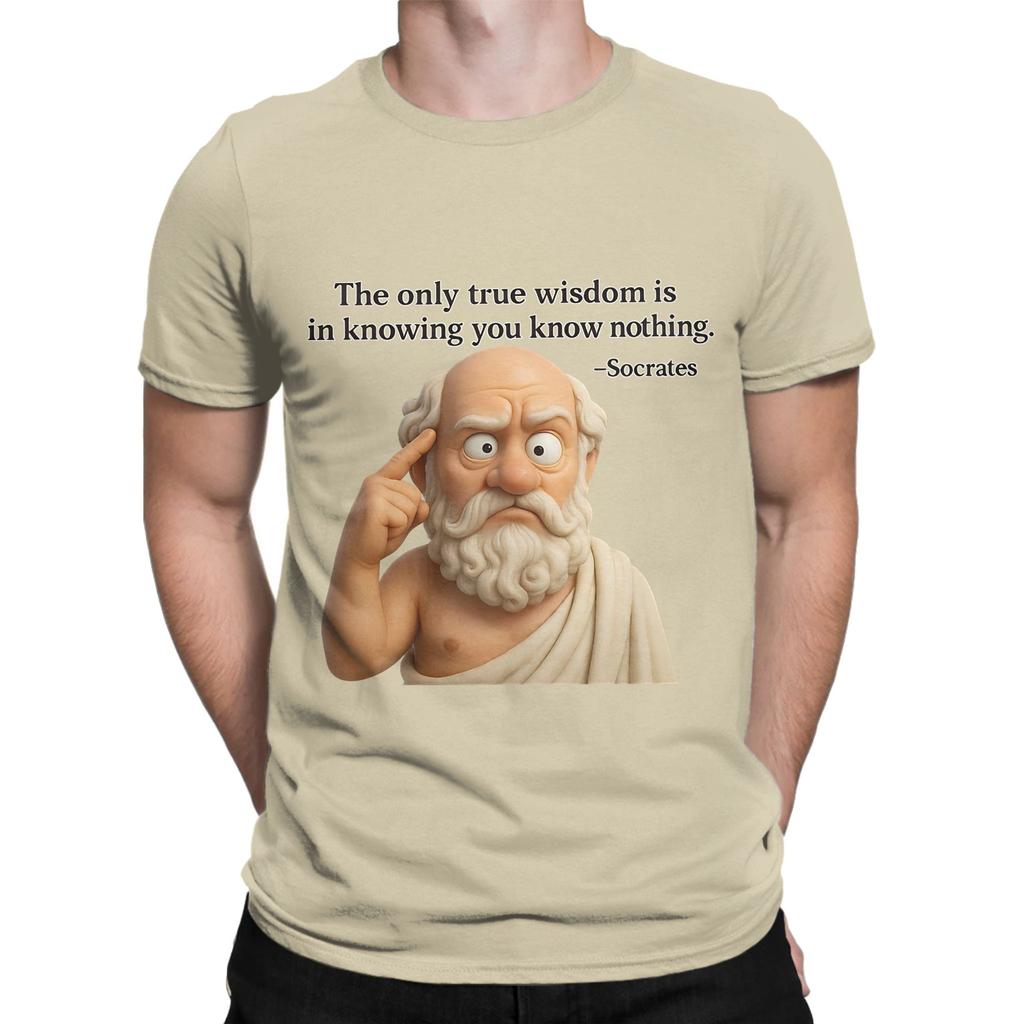 Socrates Quote T Shirt Unisexs Cotton Vintage Tshirts Round Neck Tee Shirt Short Sleeve Clothing Gift Idea