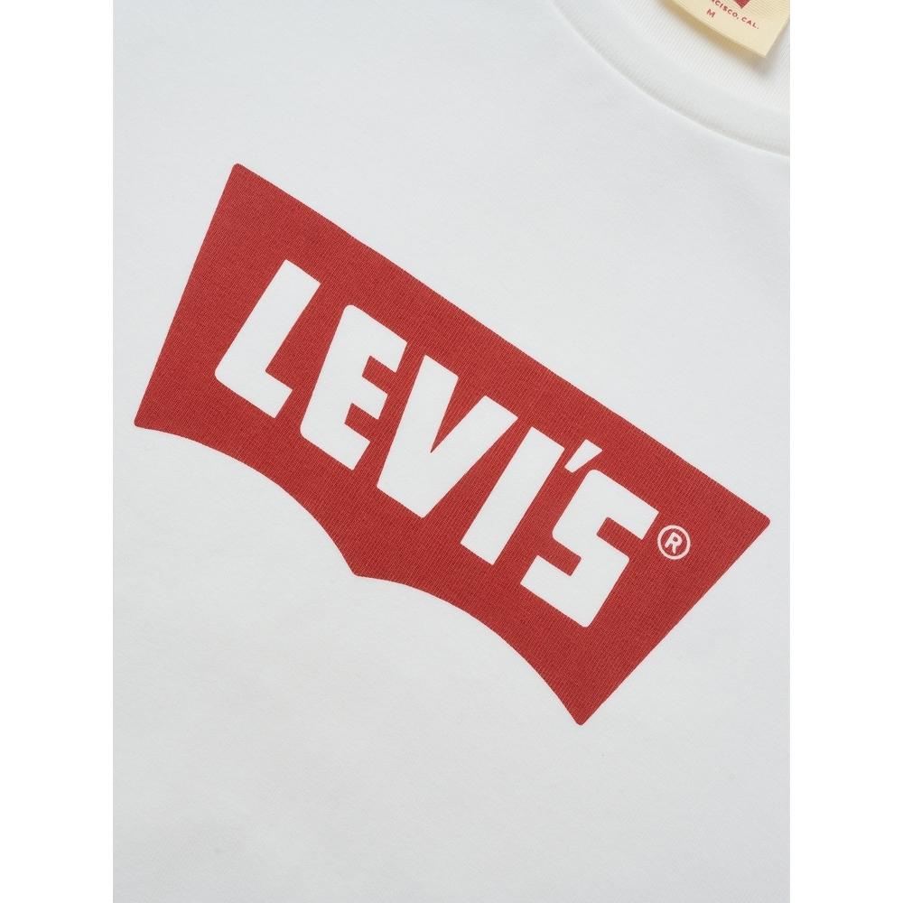 Levis Casual Versatile Slim Fit Logo Print Ribbed Round Neck Short Sleeve T-Shirt Women T-Shirts White 003SN-0000
