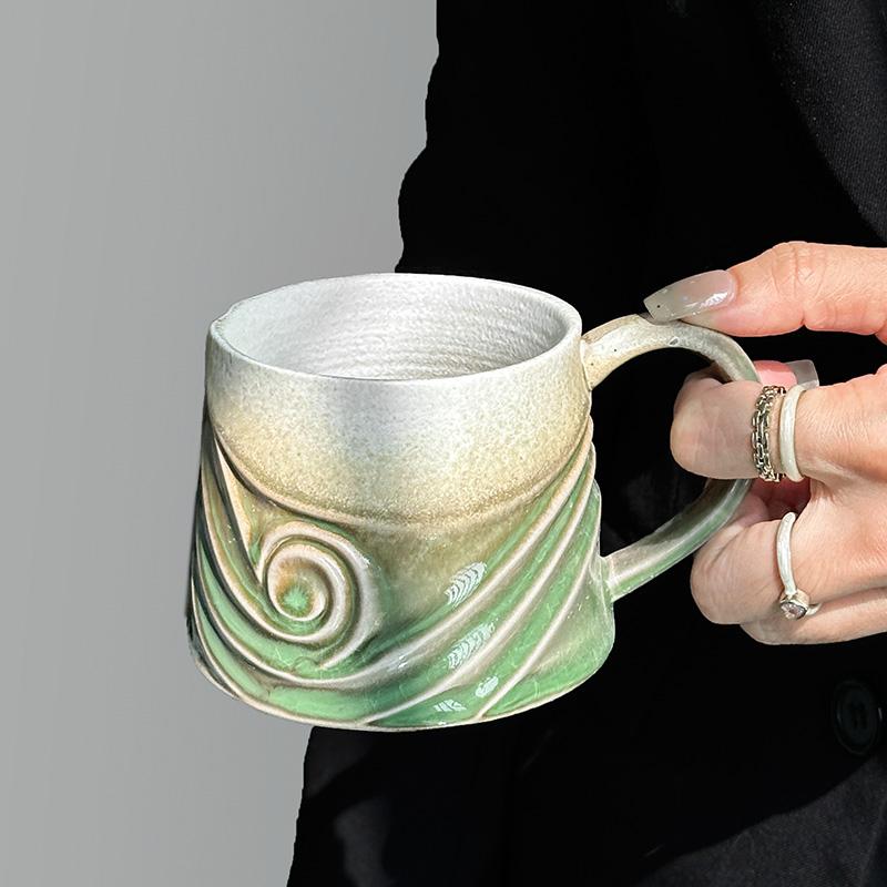 

Kiln Change Retro Mug Creative Companion Gift Couples Cup Home Drinking Cup Office Coarse Ceramic Coffee Mugs 301-400ml