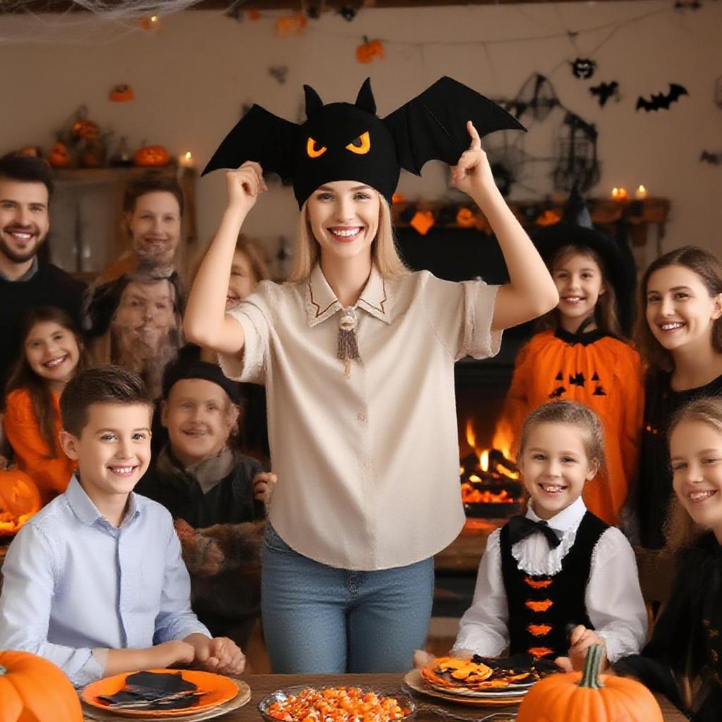 Bat Hat Halloween Bat Wings Cosplay Hat for Women Spooky Headpiece Cosplay Accessories for Teens Masquerade Party Carnival