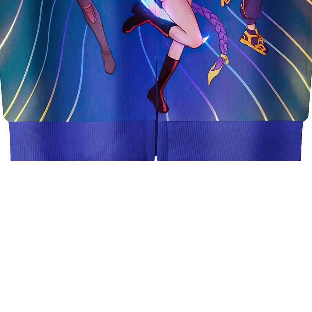 Girls Hoodie 3D Cartoon Jacket Sweatshirt Music Zip Hooded Long Sleeve Tops