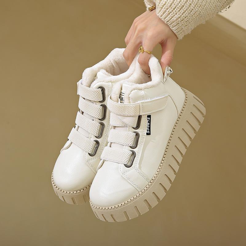 

High-top shoes for women 2025 winter velvet warm high-top ins tide student leisure sports cotton shoes for women YB9028 35
