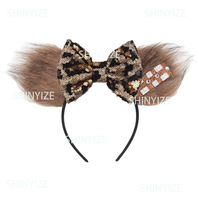 Fashion New Brown Beauty And Beast Mouse Ears Headband 5" Headwear Boys Girls Festival Party Hair Accessories Women Gift