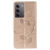For Realme 14x (India) 5G Case Wallet Stand Imprinted Rose Butterfly PU Leather Phone Cover