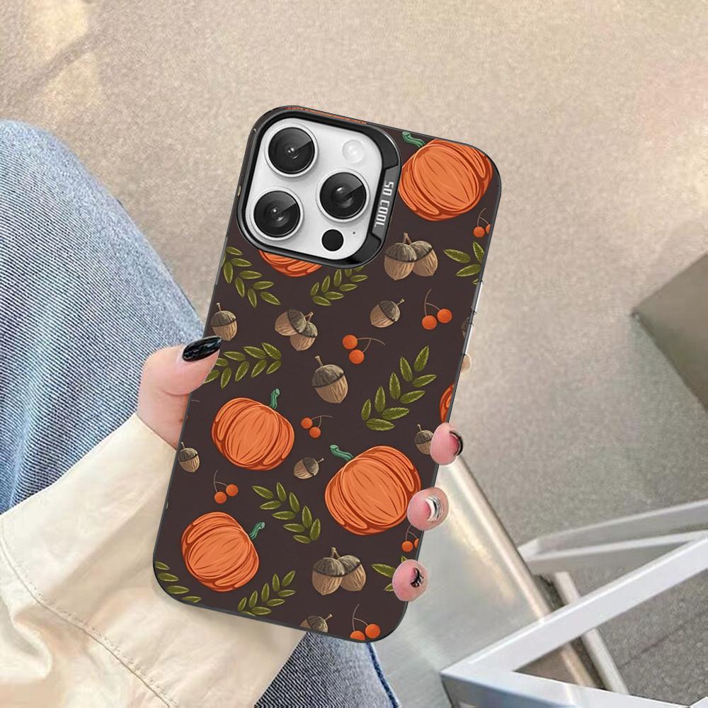 Pumpkin Phone Case For IPhone 16 15 14 13 12 11 Pro Max X XR XSMAX 8 7 Plus Matte Shockproof Back Cover