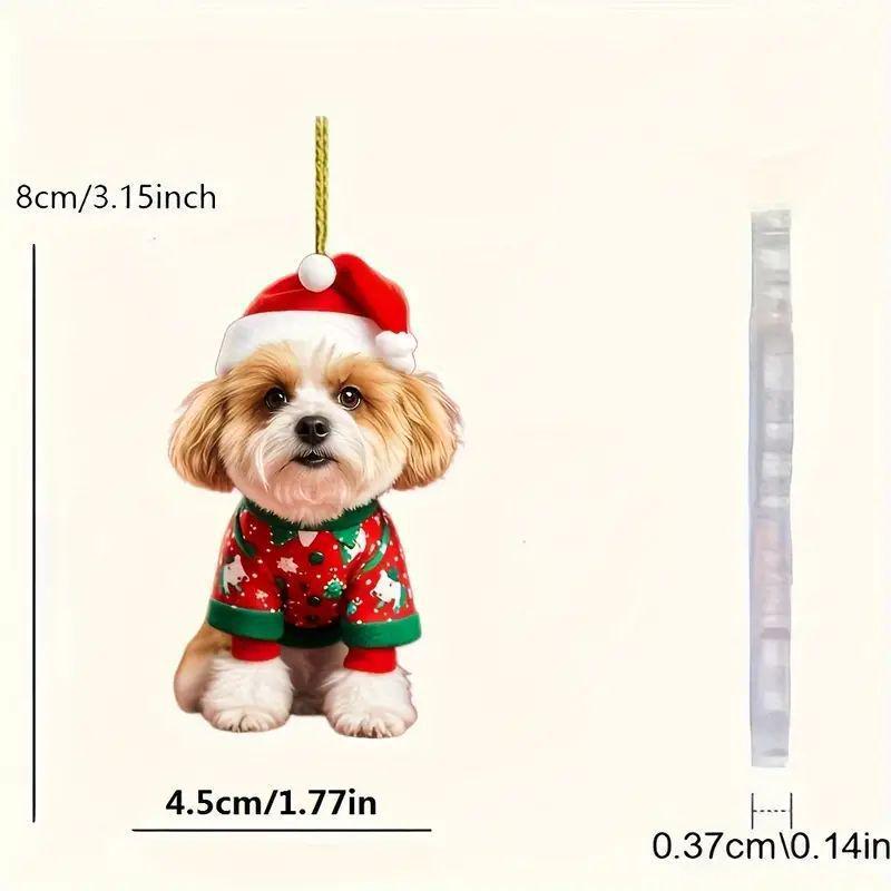 

Праздничный 2D акриловый кулон в виде щенка для зеркала автомобиля - Рождественское украшение Standard