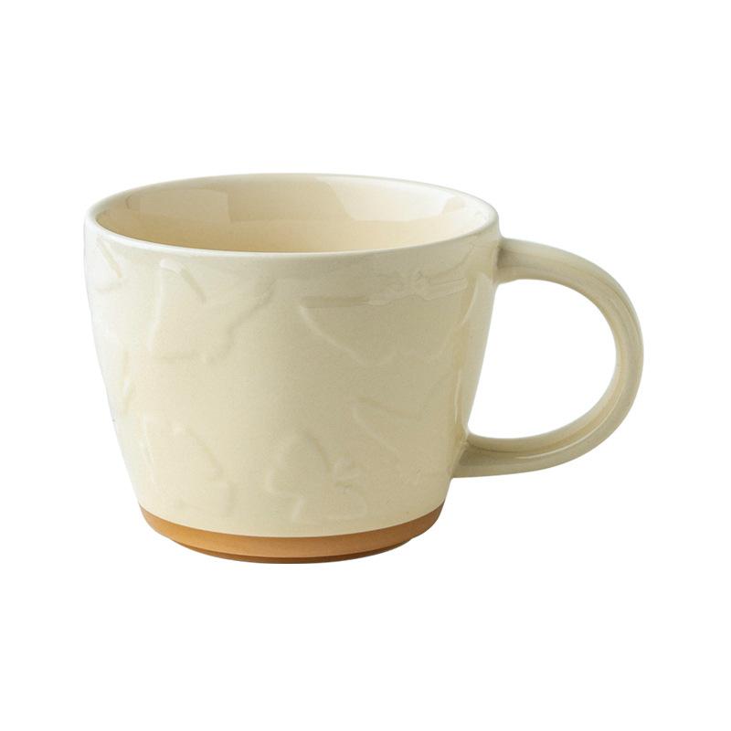 Creative Butterfly Relief Cup Niche Mug Ceramic Coffee Cup Large Capacity Breakfast Cup Water Cup Export
