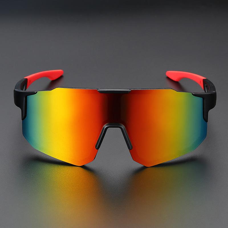 New color-changing sunglasses for outdoor sports, large-frame cycling glasses for men and women, windproof running glasses/9337