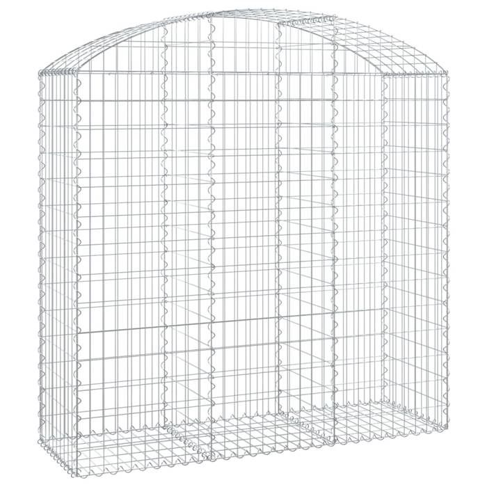 VidaXL Panier de Gabions Arqué Cage à Gabion Mur de Gabion Panier à Pierre Gabion pour Pierre Jardin Patio Extérieur 153457