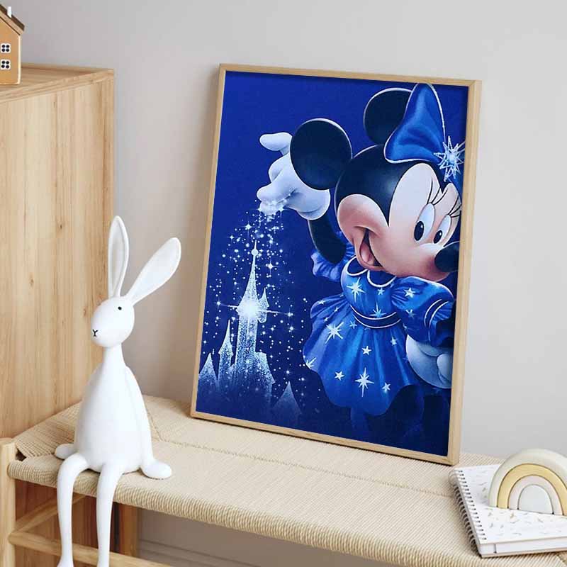 Disney Diamond Painting Set Minnie Mouse Ice and Snow Magic Castle Illustration Embroidery Wall Decoration DIY Set Gift Handmade Crystal 5D Diamond