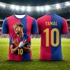 Památeční fotbalový dres pro fanoušky Lamine Yamala pro španělský fotbal Rychleschnoucí trička odvádějící pot Letní sportovní oblečení pro venkovní nošení