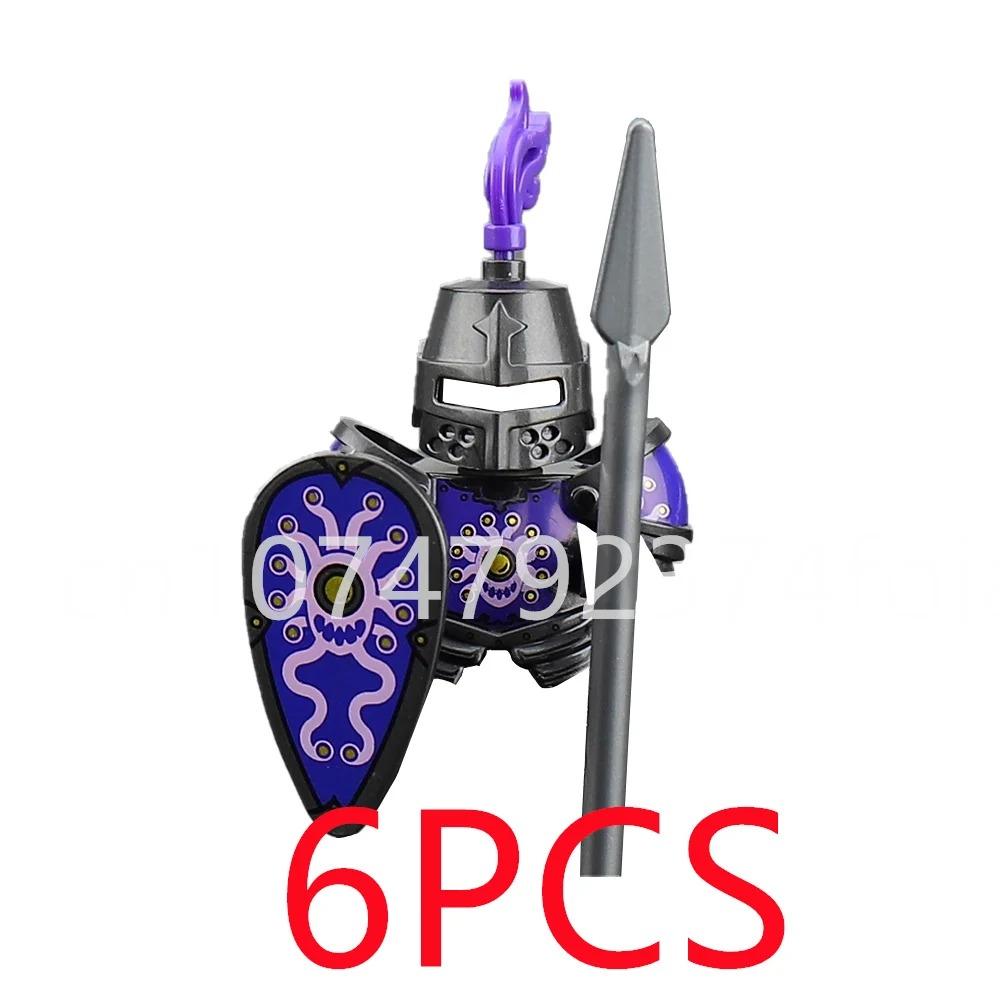 MOC Building Blocks Medieval Character Accessories Warhorses Militiamen Dragons Castles Knights Brick Gifts Toy Helmets Shields