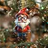 Christmas Ornament Cartoon Snowman Santa Claus Pendant 2D Acrylic Xmas Tree Hanging Ornament