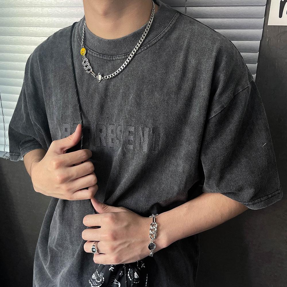 Hip Hop Smiley Planet Splicing Necklace Men's and Women's Cuban Chain Versatile Premium Sense Clavicle Chain