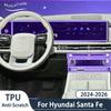 Interior Accessories Film Transparent TPU For Hyundai Santa Fe 2024 2025 Gear Panel GPS Navigation Center Console PPF Protection