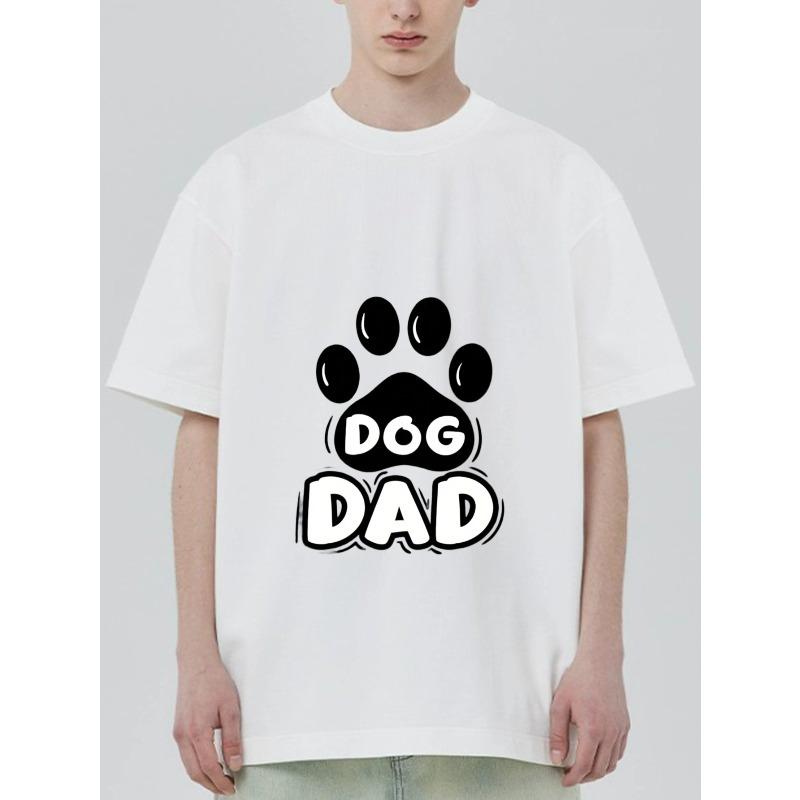 

Футболка Папа Собаки Черный Принт Лапы и Текст для Лапы Повседневная Одежда XXXXL белый
