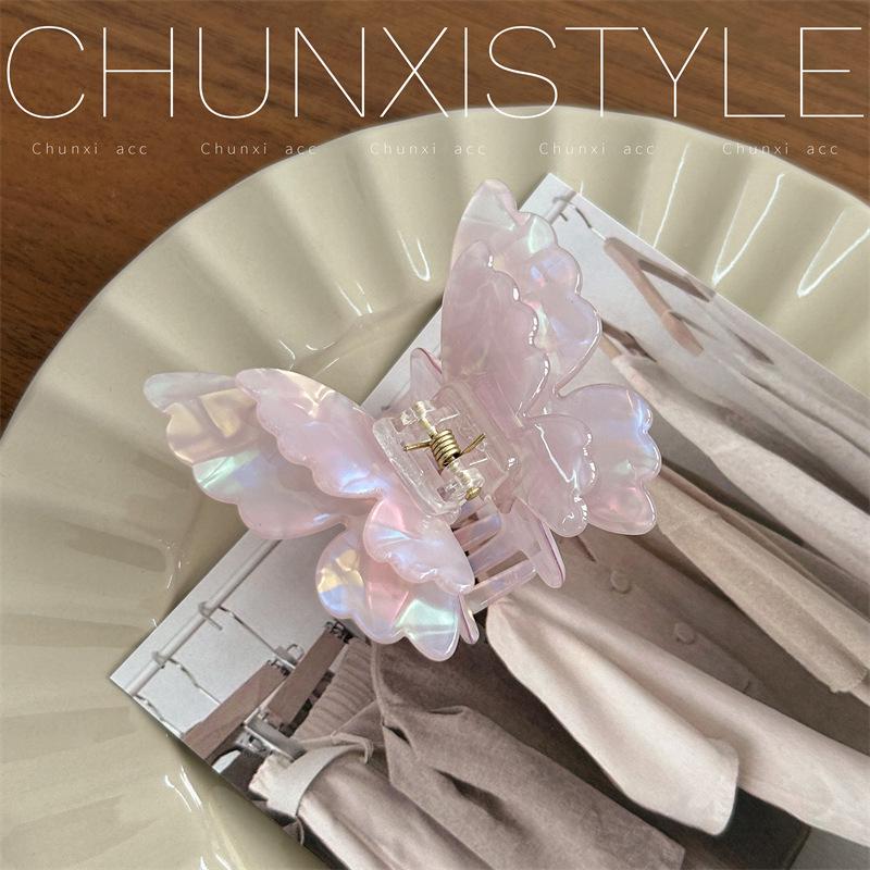 Dazzling Double-Layer Butterfly Claw Clip: High-End 2024 Fairy Hair Accessory