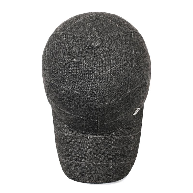 Podzimní zimní kostkovaná čepice Baseballová čepice pro muže středního věku Venkovní teplá větruodolná čepice Ochrana uší Bavlněná čepice