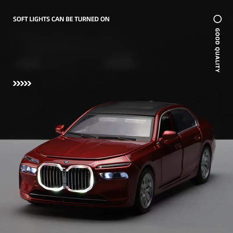 Měřítko 1/32 BMW I7 Luxusní auto Slitinové auto Odlitky a Hračková vozidla Model auta Miniaturní model auta Hračky pro děti