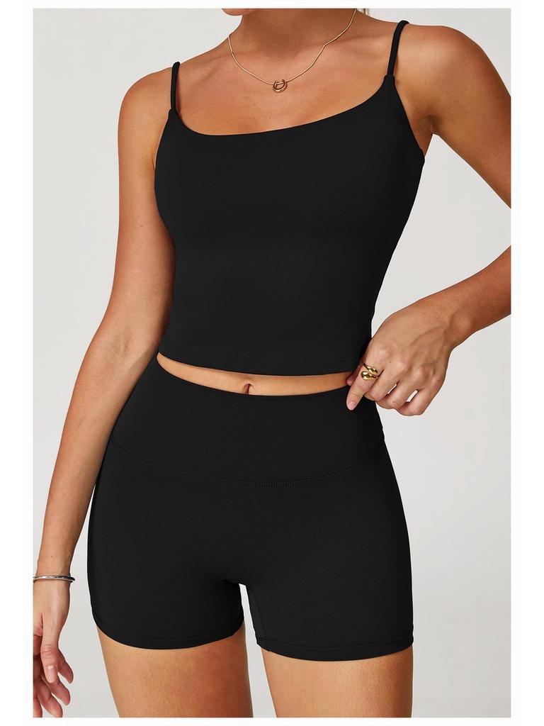 Brushed Yoga Tank Top with Hollow Back & Double Straps - Women's Sports & Fitness Vest 3063