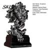 Anti-tip Decorative Piece Resin Animal Head Bust Sculpture, Sandstone Textured Statue, Minimalist European Desktop Decor Fade-Resistant Dust-resistant