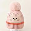 Cappellino invernale per neonato berretto a forma di orso coreano cappello invernale in lana a maglia per bambini berretto tinta unita cappello invernale per neonato con paraorecchie