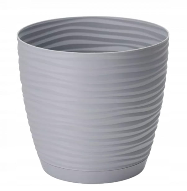 Gray Flowerpot with Saucer 19x173cm Plastic