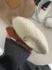 High-grade Wool Pu Soft Leather Splicing Newsboy Hat British Versatile Retro Octagonal Hat Versatile Painter Hat