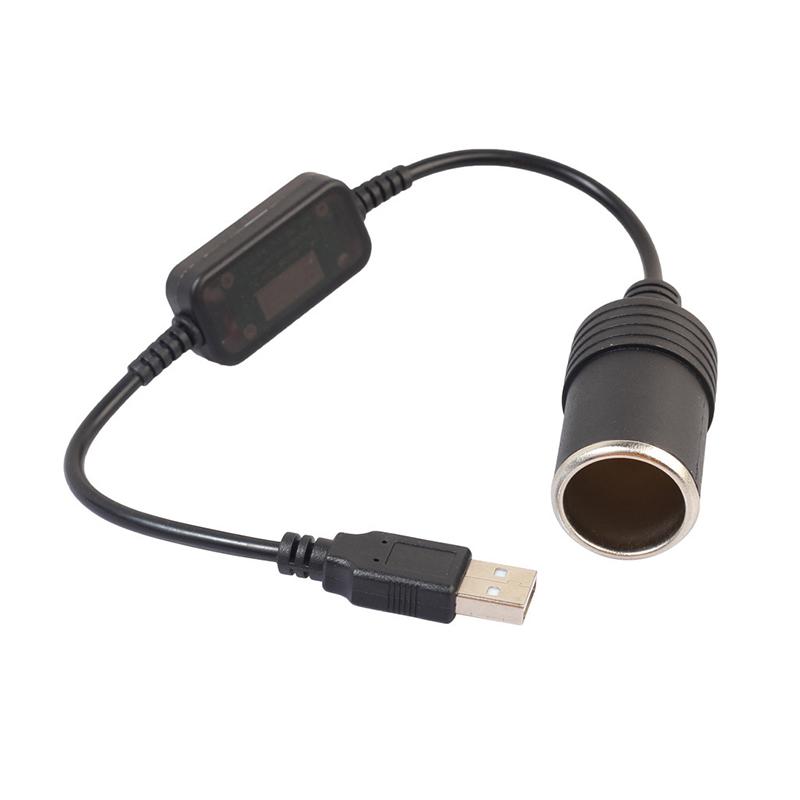 1PC Auto Interior Accessories 5V To 12V Car Cigarette Socket USB Converter Power Adapter Controller Plug Connector