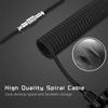 New Type C Coiled Cable USB Aviator Aviation Connector for Mechanical Gaming Keyboard Desktop PC Data Sync Charging Wire