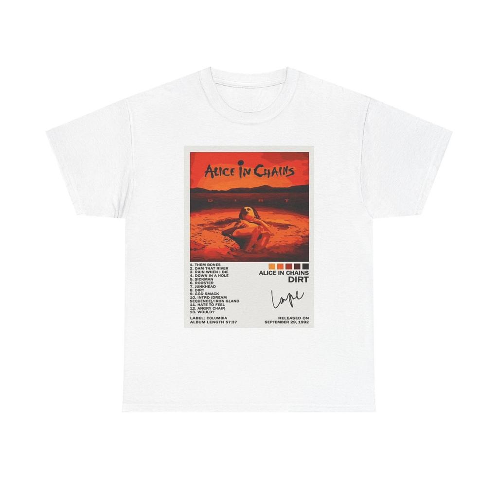 T-shirt Grafica Alice In Chains Vintage Rock Band Unisex Cotone Pesante